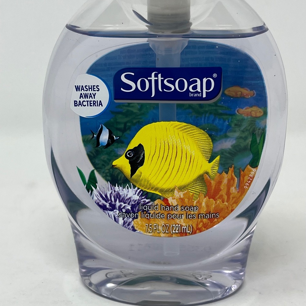 Softsoap Aquarium Series Liquid Hand Soap Pump Bottle Yellow Butterfly Fish